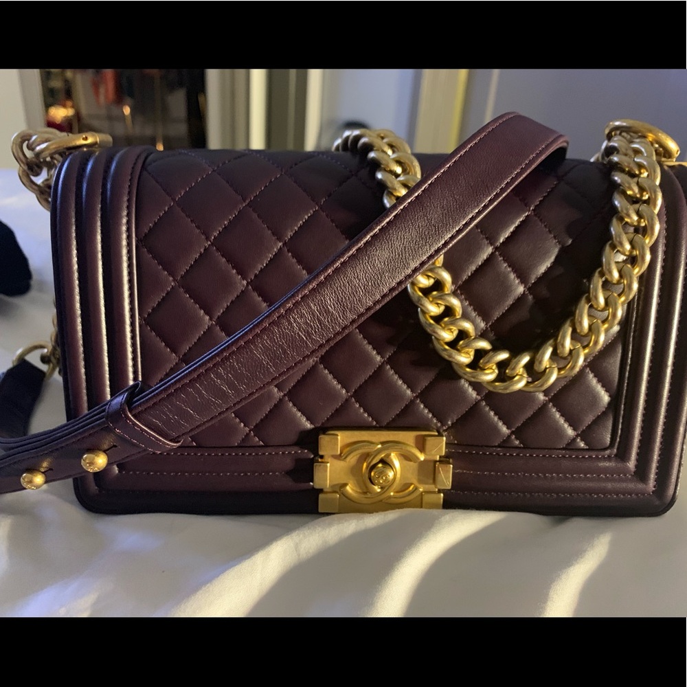 Chanel Medium Plum Boy Bag